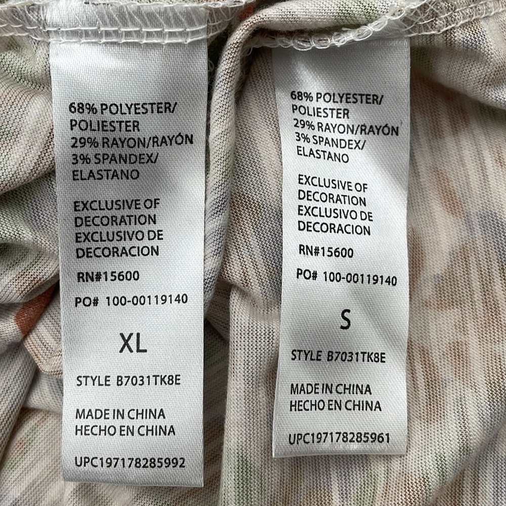Democracy Long Sleeve Ruffle & Button Detail V-neck Multicolor - Picture 16 of 16